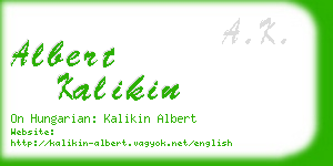 albert kalikin business card